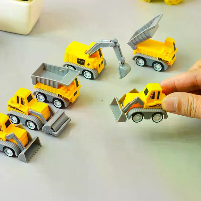 Mini Construction Engineering Vehicle Excavator Pull Back Car Toys For Kids Birthday Party Favors Pinata Filler Treat Bag 10Pcs