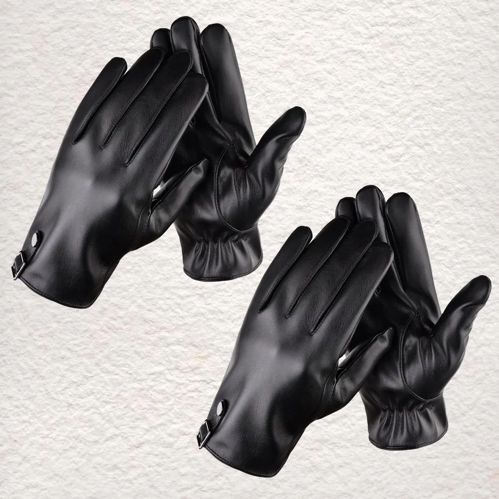 

2 пары зимних перчаток для мужчин, совместимых с сенсорными экранами, водонепроницаемых, ветрозащитных, теплых, с противоскользящей подошвой, на подкладке из кораллового флиса.