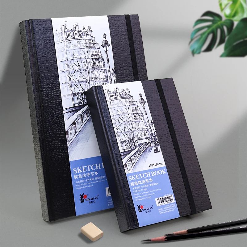 MIKAILAN A4 A5 A6 SketchBook Hand Sketching Drawing Notebook Journal Planner Student Artist Painting Art Supplies 80Sheet 130g