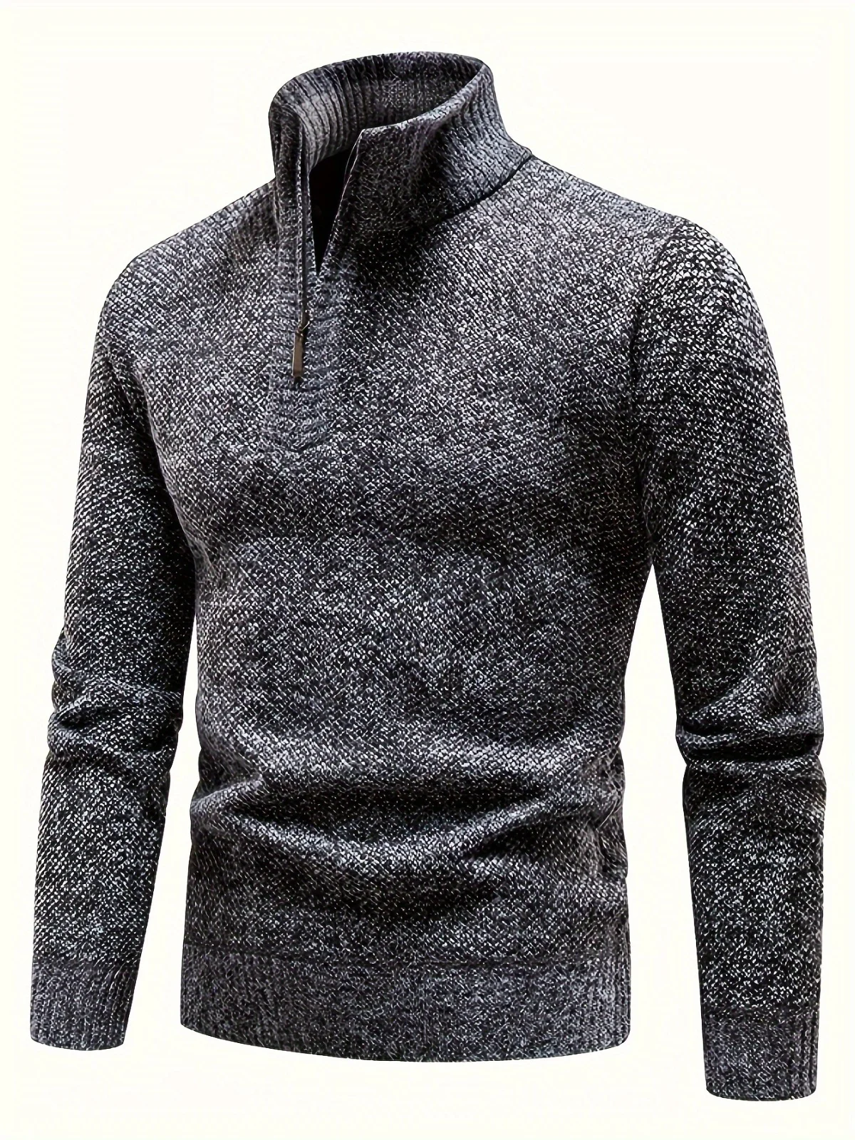 الرجال سميكة الوقوف طوق محبوك سترة الخريف الشتاء الصوف شبه سستة البلوز معطف دافئ عادية كم طويل سترة