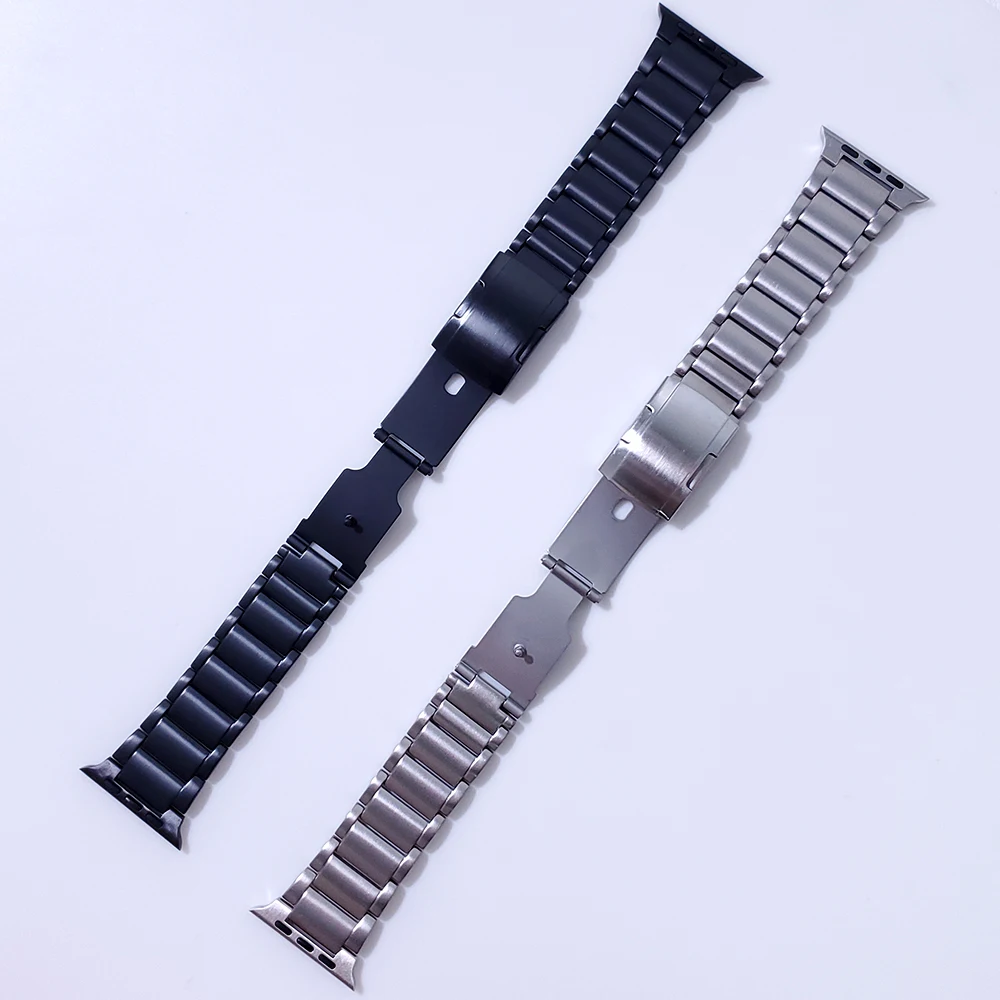 Titanium Metal Link Bracelet For Apple Watch Band 49mm 45mm 44mm 41mm 40mm 42 38 Strap For iWatch Series 1-8 SE Ultra Watchband