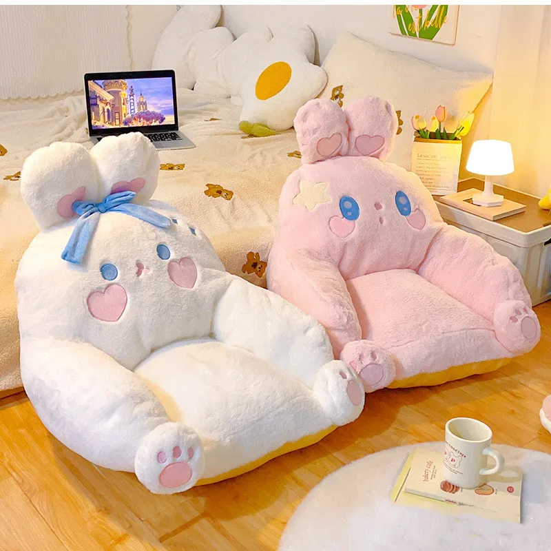 White Cute Rabbit Mini Sofa Home Bedroom Floor Lazy Casual Sofa Reading Seat Cushion Cushion Bay Window Tatami Seat Cushion