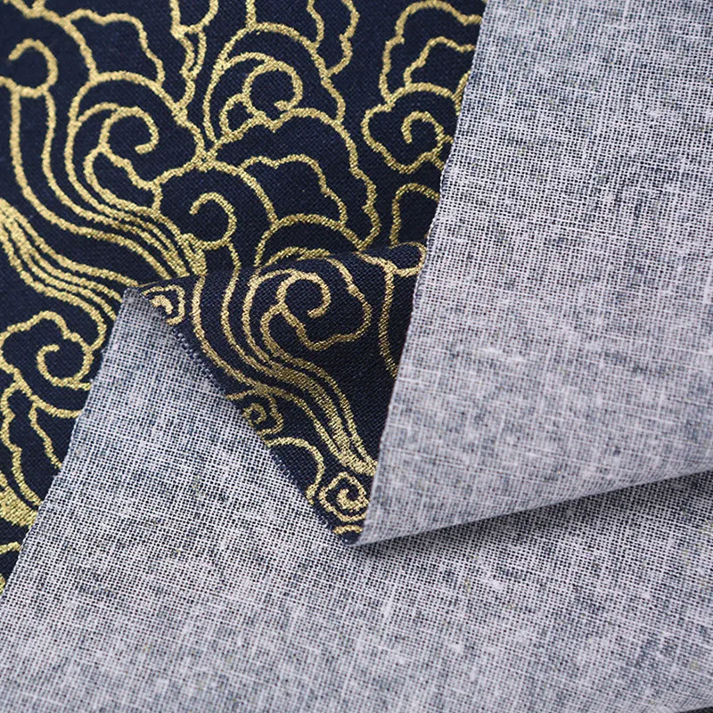 100% Cotton Bronze Cloth For DIY Hanfu,Japanese Kimono, Sewing Bags Clothing, Patchwork,Upholstery Navy Blue Cloth, Cotton Craft