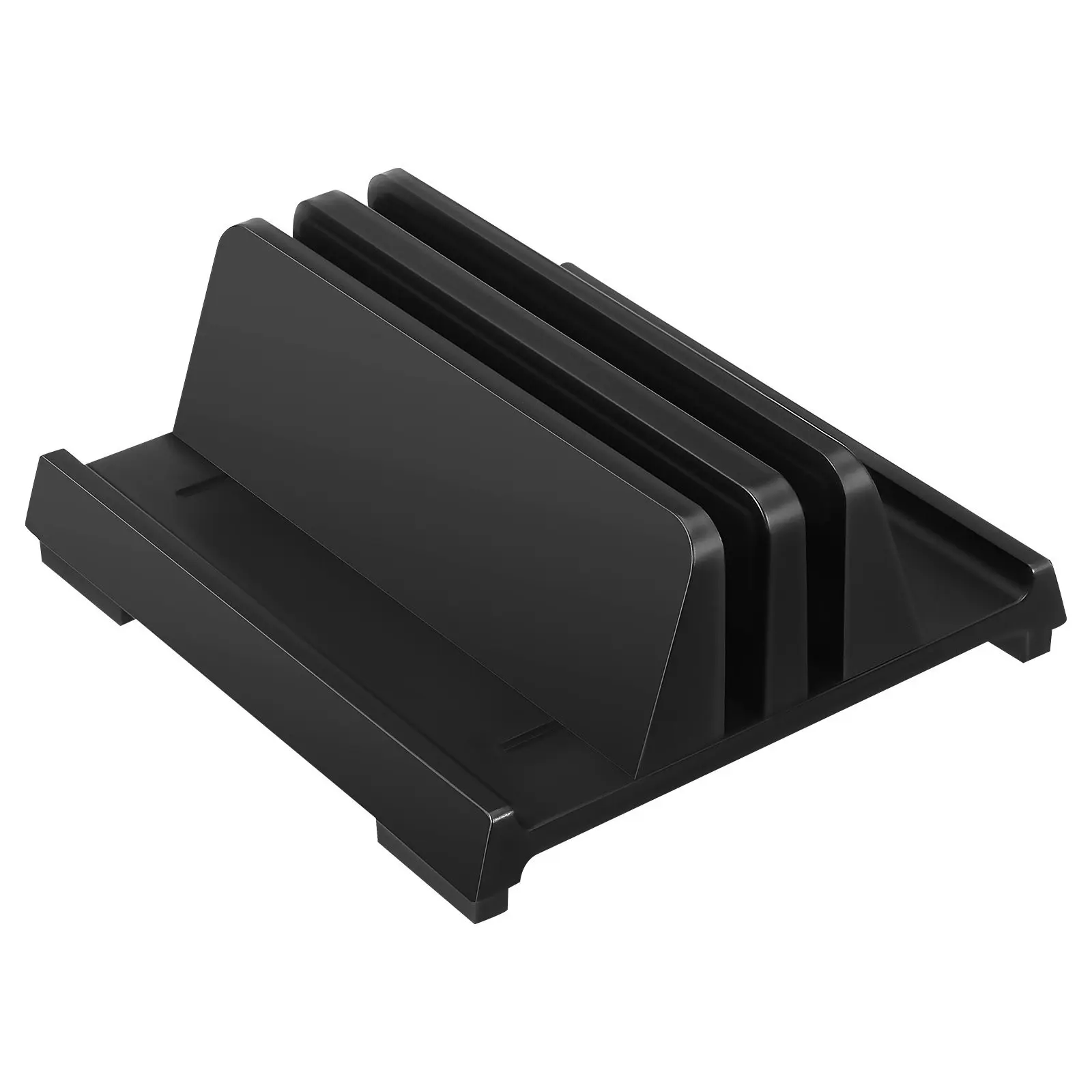 

Desktop Laptop Vertical Stand Dual Slot Adjustable Holder for Laptop Tablet and Phone Padded Nonslip Workspace