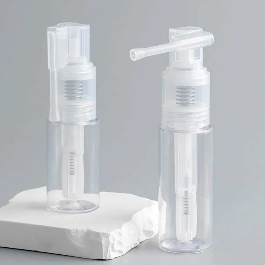 2pc Refillable Powder Spray Bottle, Durable Clear Plastic Dispenser for Loose Glitter & Dry Powders Precision Long-Nozzle Design