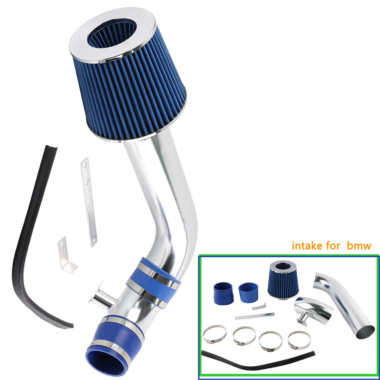 performance Cold Air Intake Kit blue Filter Combo For 92-98 BMW E36 323/325/328 2.5L 2.8L I6