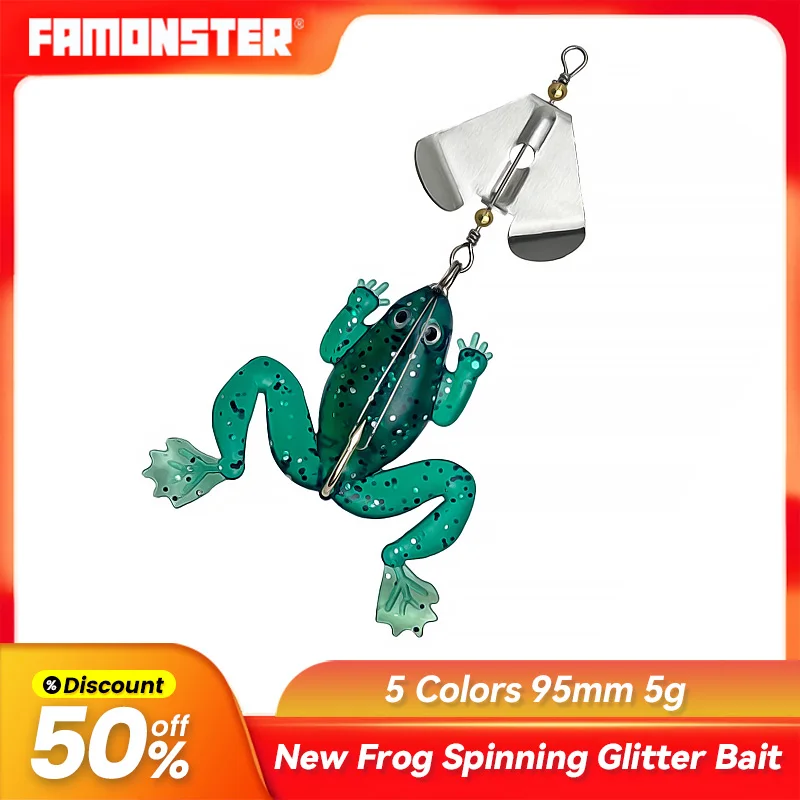 

5g Famonster Fishing Lure Frog Swimbait Carp Soft Baits Silicone Shad Wobblers JIG Wire Metal Hook Sequins Spinners Bass Pik