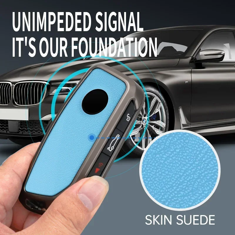 حافظة مفاتيح السيارة من سبائك الزنك لسيارات BMW X1 U11 G70 7 Series i7 X7 G07 LCI iX I20 G09 XM U06 G81 M3 2023-2024 مضادة للخدش #5