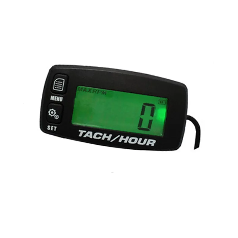 Engine Hour Meter Inductive Tachometer Gauge Backlit Digital Resettable for Motorcycle Marine Glider ATV Snow Blower Lawn Mower