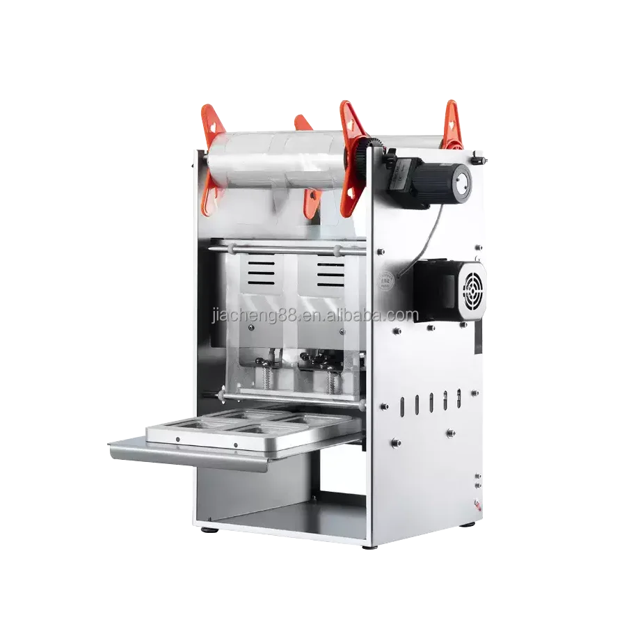 Full Automatic Cup Sealing Machine Plastic Tray Sealer Paper Cup Milk Tea Foil/Film Packing Machine For Meat Vegetables Storage