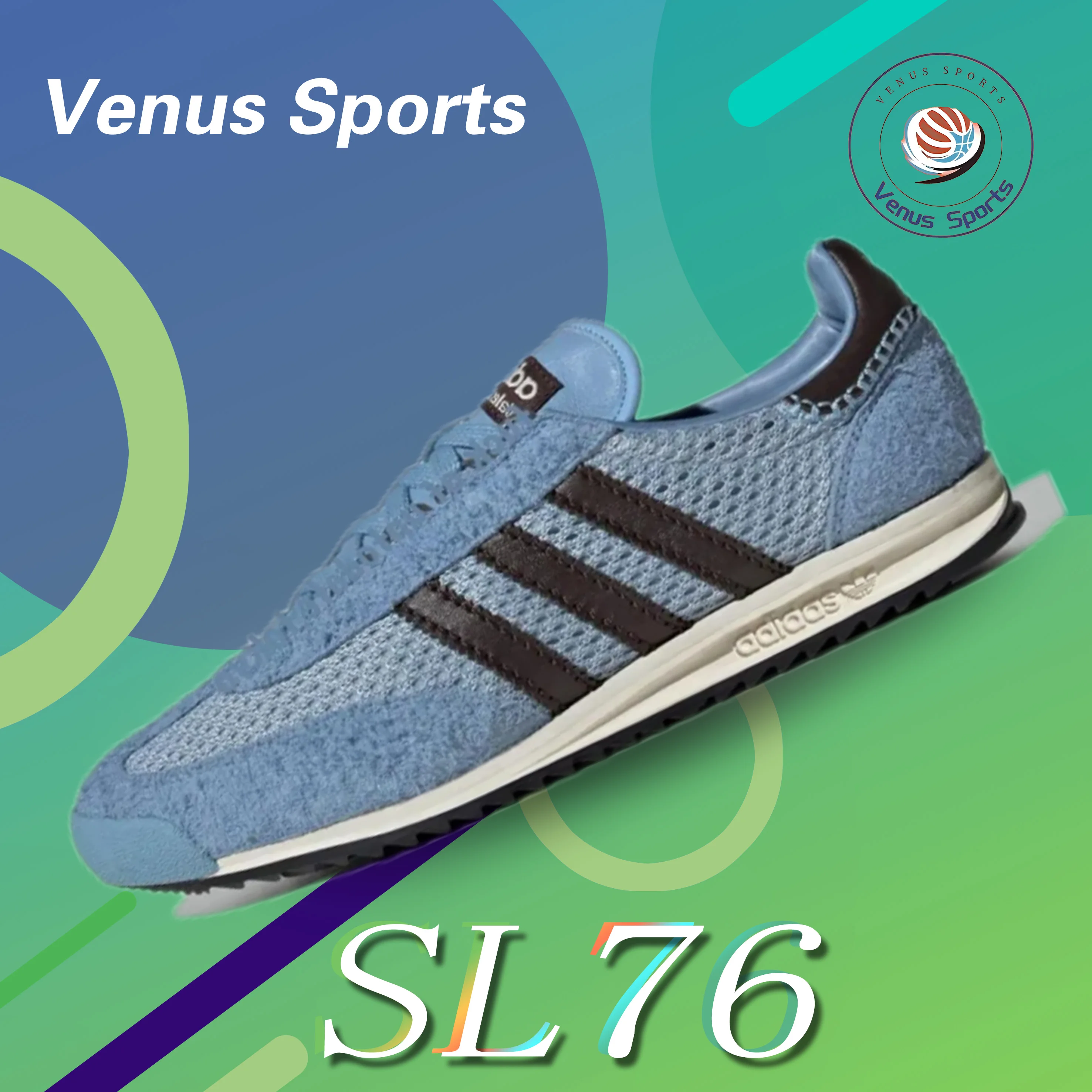 حذاء الجري adidas WALES BONNER xadidas Originals SL76 كاجوال باللون الأزرق، مريح منخفض الأعلى