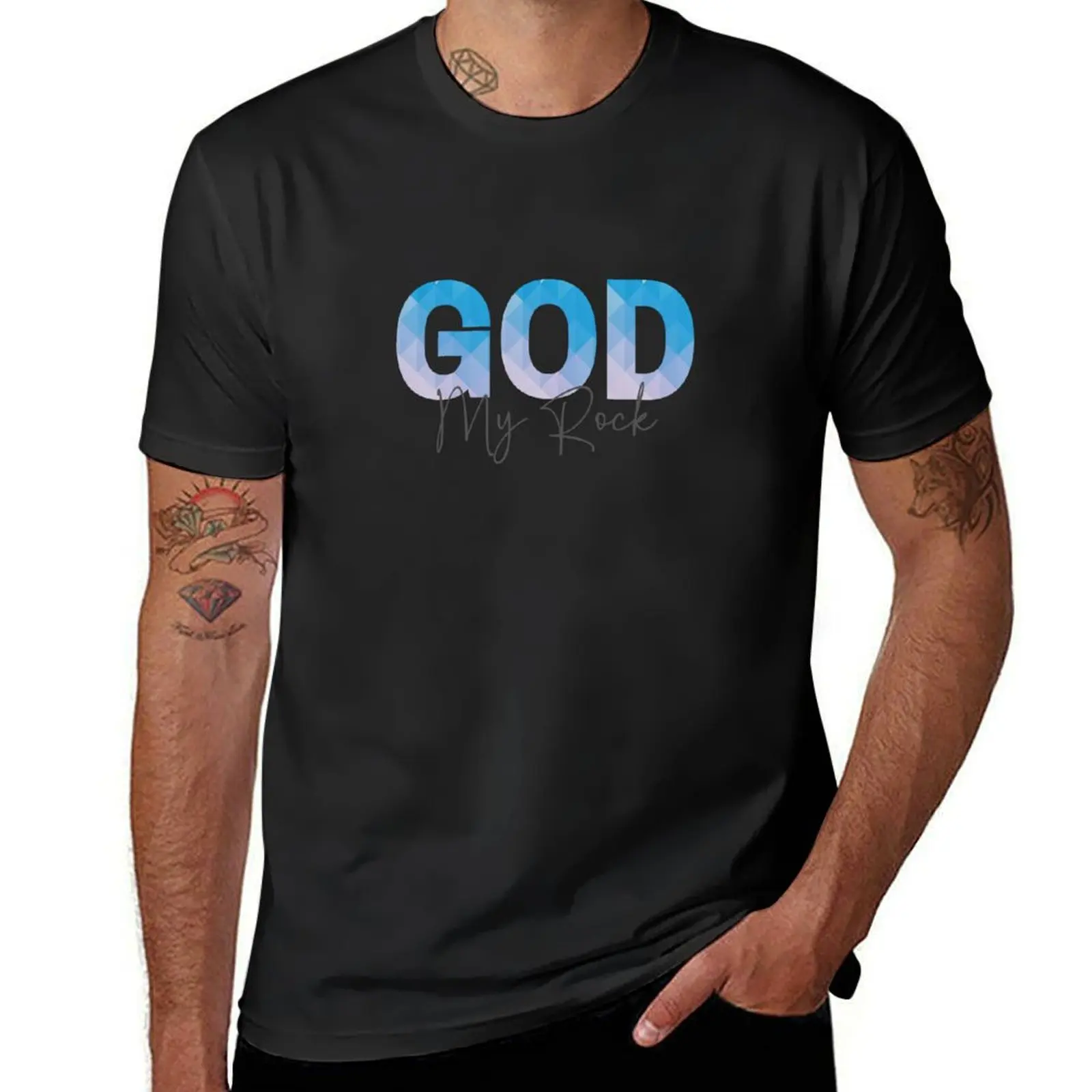 

God my Rock, Gifts with Christian quotes T-Shirt summer clothes aesthetic clothes mens champion t shirts