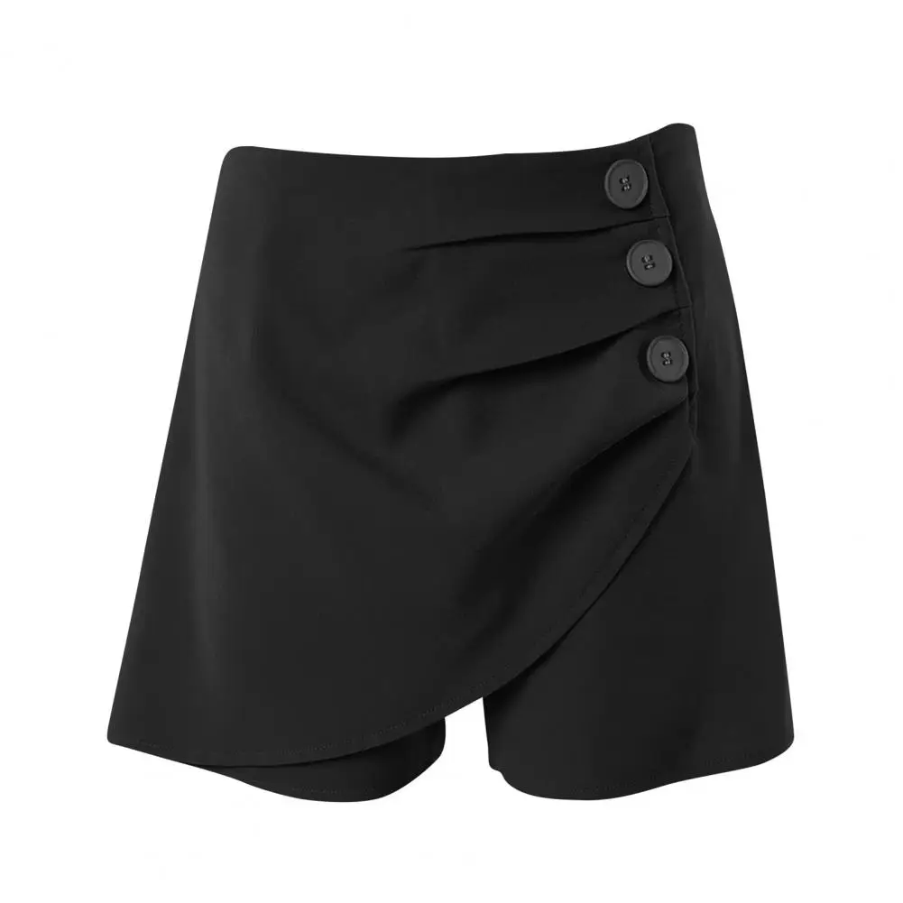 

Women Casual Shorts Stylish High Waist Women's Summer Shorts with Pleated Button Detail for Tummy Control Slim Fit in Above Knee