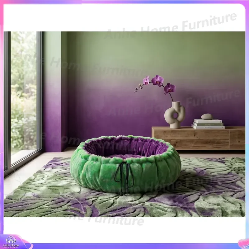 Large Round Cat Bed Luxury Plush Pet House Soft Warm Winter Dog Cave Cozy Sleeping Nest for Cats Kittens Puppies Indoor