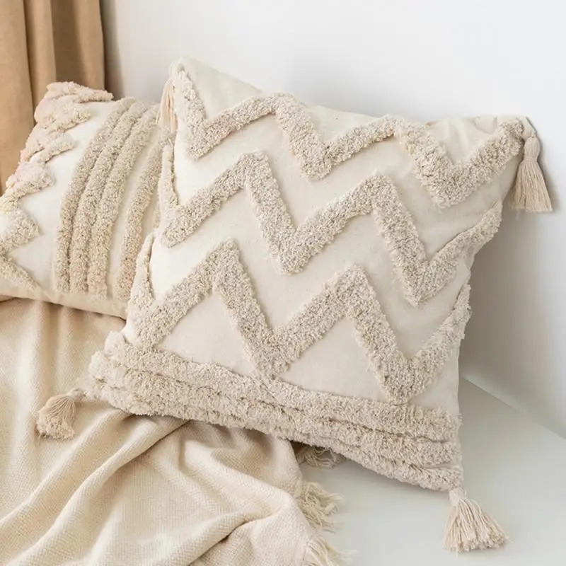 2 Stück Bohemian-Stil Ethno-Jacquard Kissenbezüge 45x45cm Sie können 2 Kissenbezüge auswählen oder sie zufällig erhalten. – Detail 8