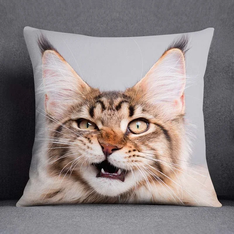 Cat series pattern decorative pillowcase, square  home office decoration (45cm * 45cm)