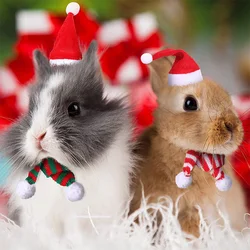 Hamster Guinea Pig Christmas Costume Mini Small Pet Items Hat Scarf Xmas Headwear Pet Outfits for Chinchilla Rabbit Accessories