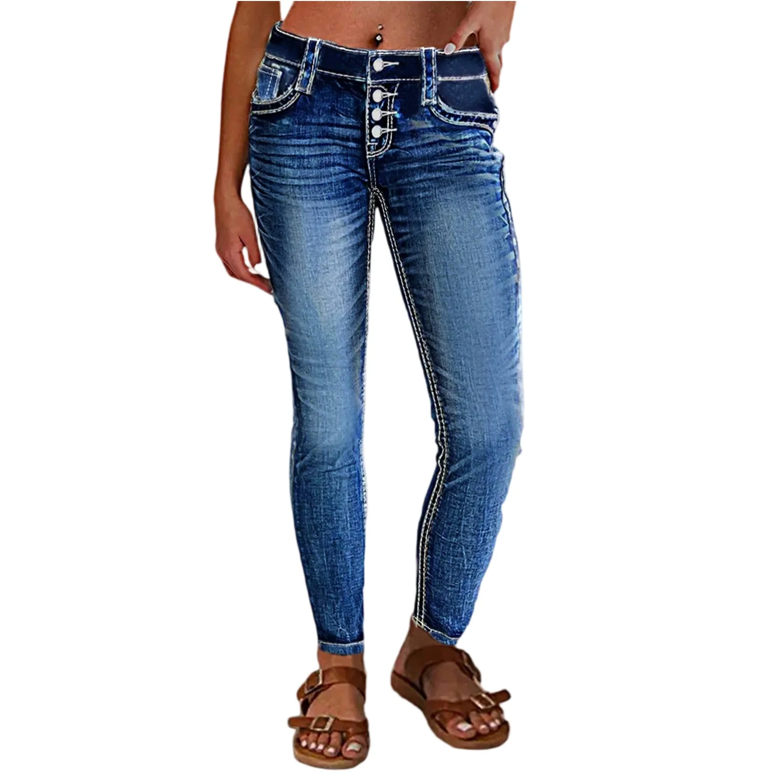 

Women Baggy Jeans Straight Pencil Pants High Waisted Street Style Workwear Jeans Retro Elastic Waist Korea Casual Trousers