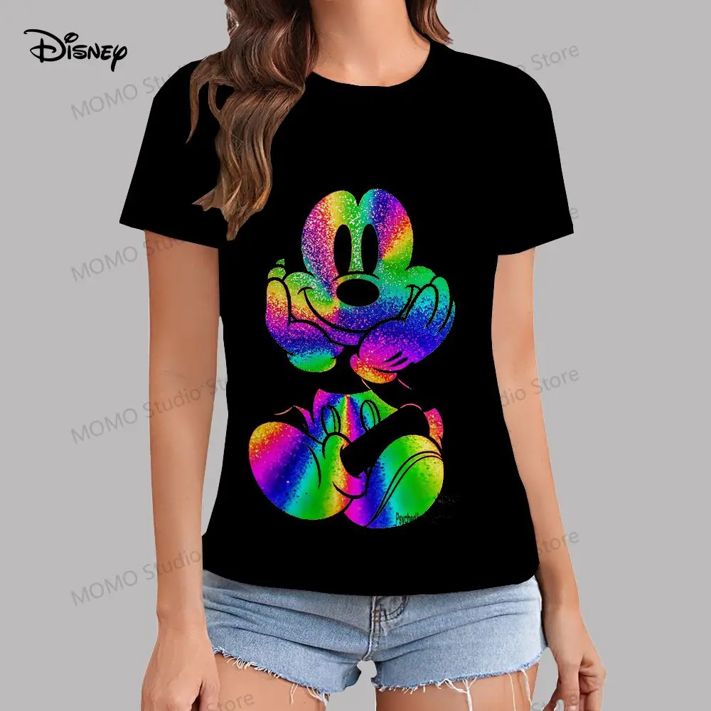 XS-3XL Women's T-shirt Disney Mickey Mouse Street Wear Summer Top Tops Woman Clothing 2024 O Neck Kawaii Short Sleeve Tee Y2k