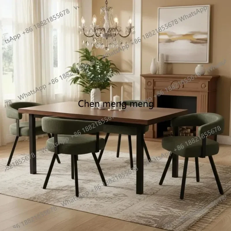 RR Modern Barrel Dining Chairs Set of 4, Green PU Leather Upholstered Dining Room Chairs with Arms, Comfy Kitchen Chairs Customi