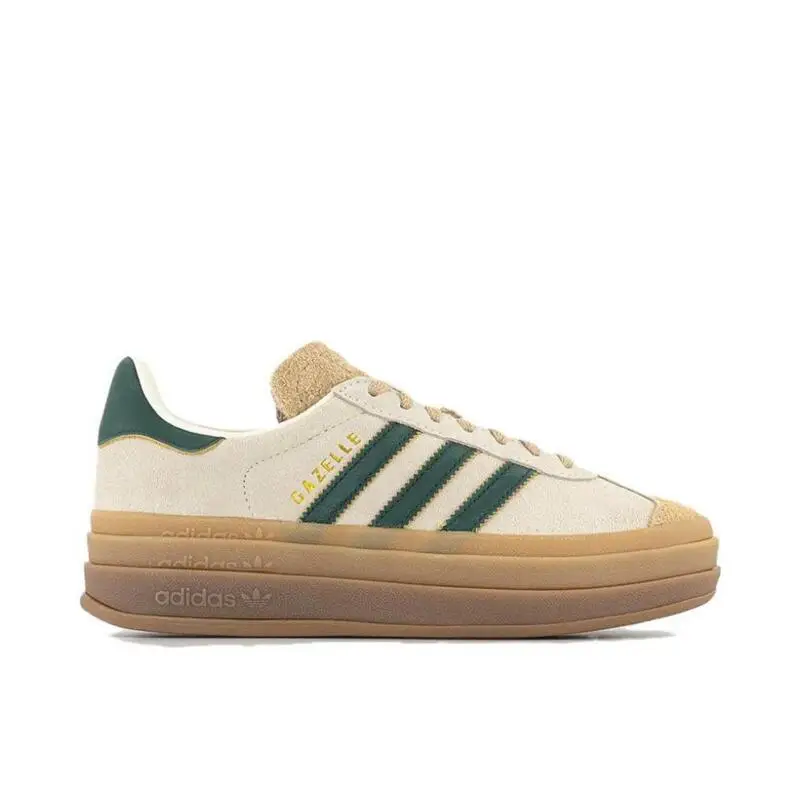 Adidas Originals Gazelle Bold Fashion Classic Thick Soled Tall Anti Slip Wear Resistant Training Shoes Tall Shoes Green/Brown