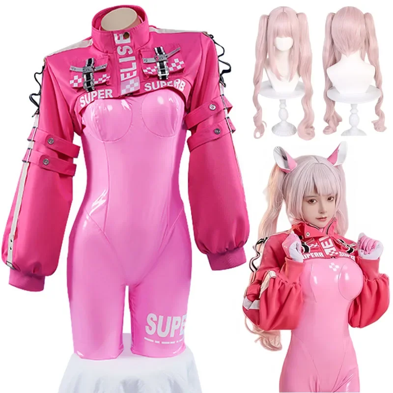 

Women’s Nikki Alice Cosplay Costume Bodysuit with Ear Gloves Wig Cosplay Latex Cat suit Jumpsuit Jacket Suit 2025