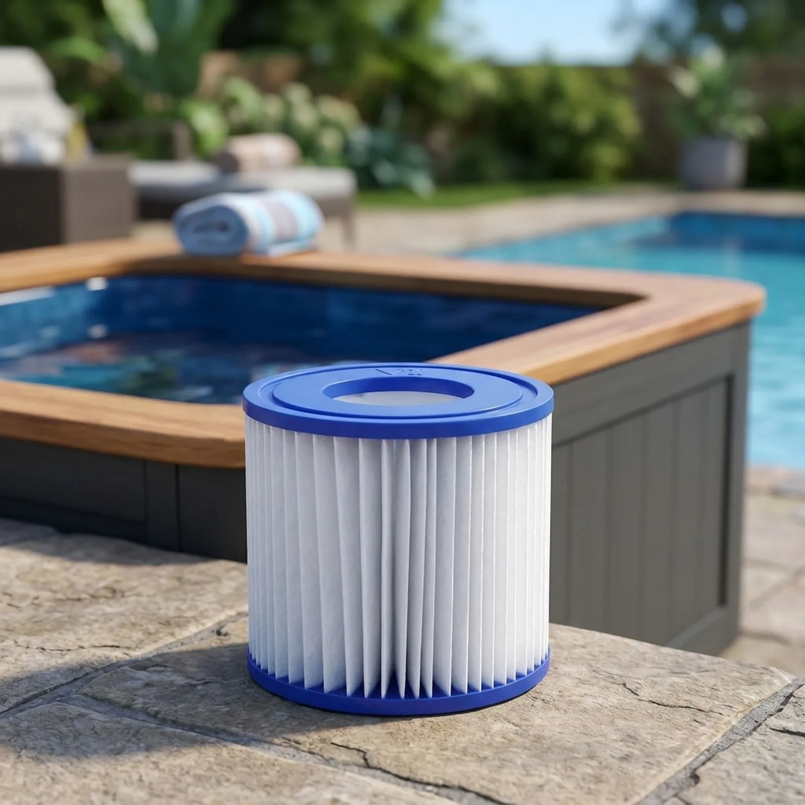 Replacement Filter Cartridge Twin Pack Compatible with for Lay for Z Spa Vegas Paris Springs Hot Tubs Size VI 105mm x 80mm PET