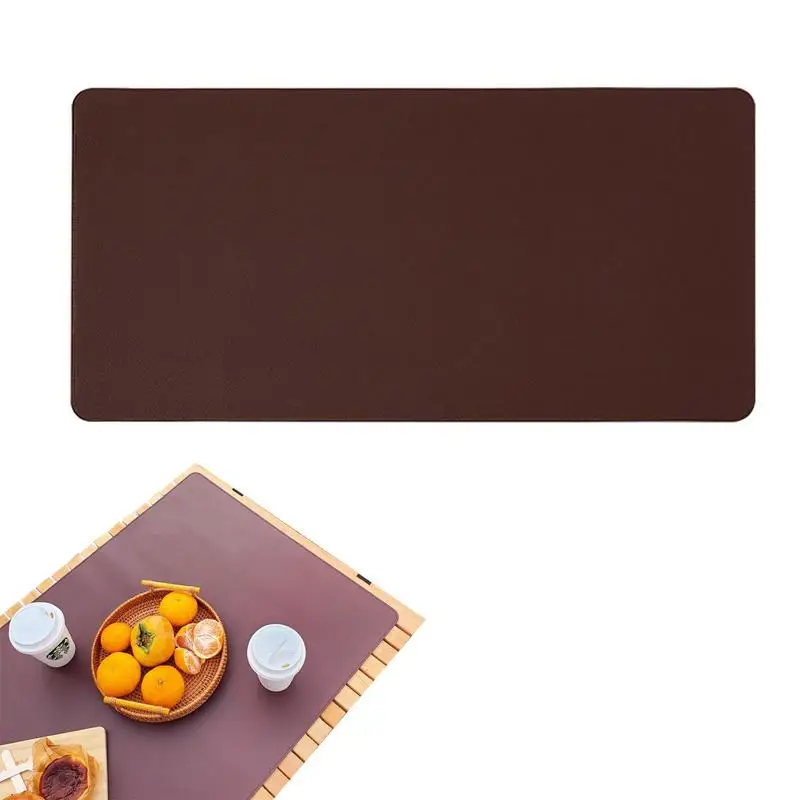 Non-slip Waterproof Oil-Proof Picnic BBQ Table Mat Outdoor Camping Traveling PU Leather Table Pads Foldable Washable Placemat