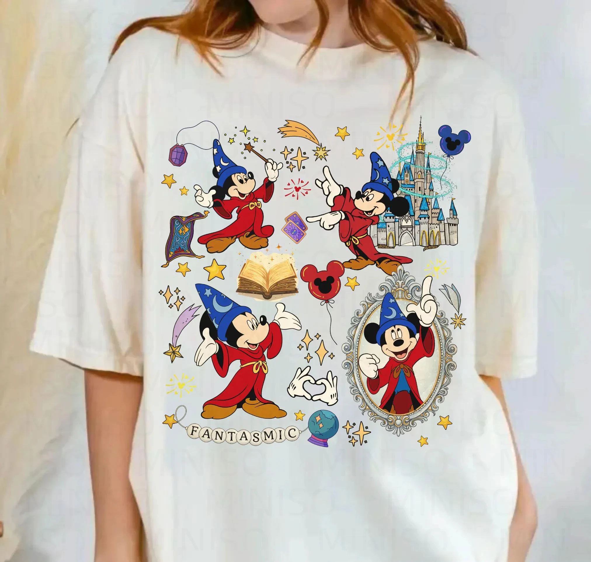 Walt Disney fantasía Mickey Coquette camiseta para bebé camiseta fantástica Disneyland familia a juego WDW camiseta Mickey hechicero Castillo de Disney
