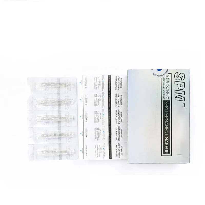 10 Stuks Zwarte Parel Machine Pen Cartridge Accessirroes Permanente Make-Up Catridges Voor Roterende Machine Kit Wenkbrauw En Lippen Benodigdheden