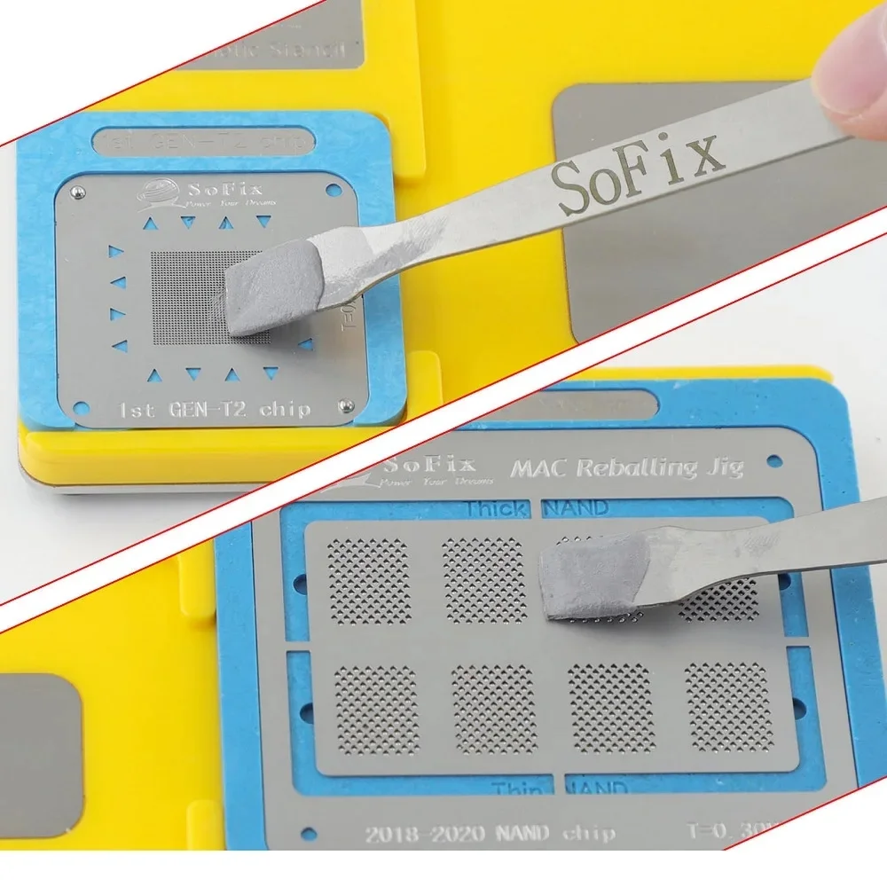 Sofix S-F302 BGA Reballing Fixture Platform with Complete Stencil For MacBook GPU PCH PMU SMC T2 RMA NAND WIFI Power Chip Repair