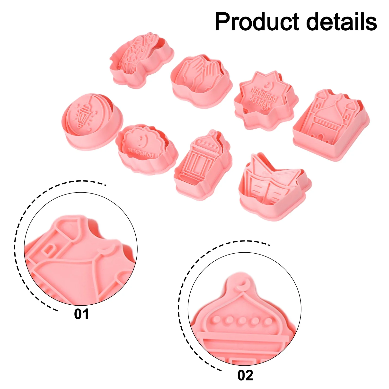 8 Shapes Cookie Cutters Holiday Baking 14*18.5*2.2cm Per Box Eid Cookie Cutters 8 Distinct Shapes Fun Family Activity