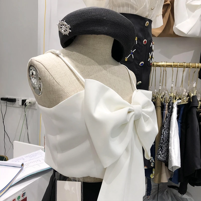 plus Size Women's  Knot Vest Small Strapl Top Spring Summer Faionable Slimming Outerwear Base Layer Svel ...