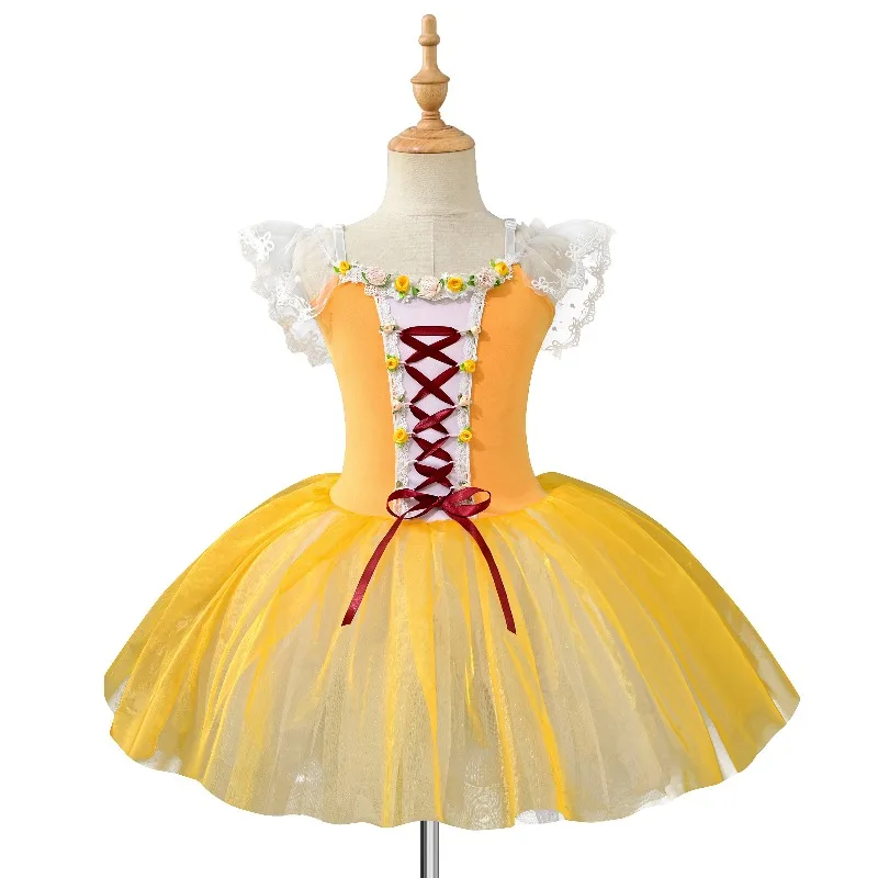 

New ballet skirt children's performance clothes girls long gauze skirt little swan tutu skirt children's stage clothes ballet