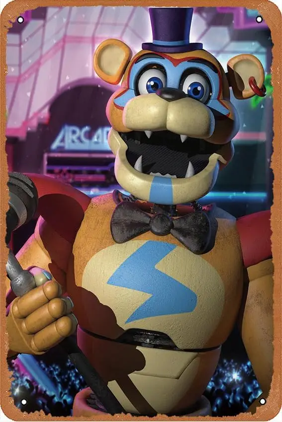 Freddys Glamrock-Mania (Una serie de televisión OmniMaster6, A Five Nights Spin-Off) Póster de película Retro Metal Tin Sign Wall Home Wall Art Me