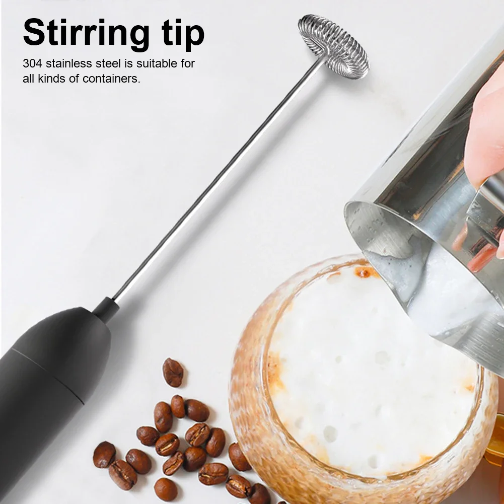 Hand Electric Milk Frother Automatic Rotary Egg Beater Coffee Cappuccino Creamer Whisk Frothy Blend Whisk Kitchen Mixer Stirrer
