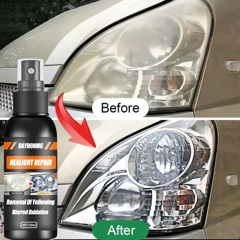 Headlight Repair Spray for Car Refurbishment Anti-Oxidation Coating Car Lamp Polishing Agent Scratch Restoration Dirt Clean