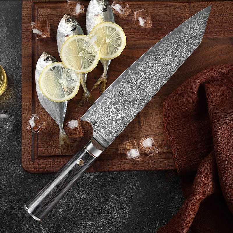 1-7pcs Damascus Kitchen Knife 67 Layers Damascus Steel Chef Knife High Hardness Stainless Steel Meat Cleaver Boning Knife