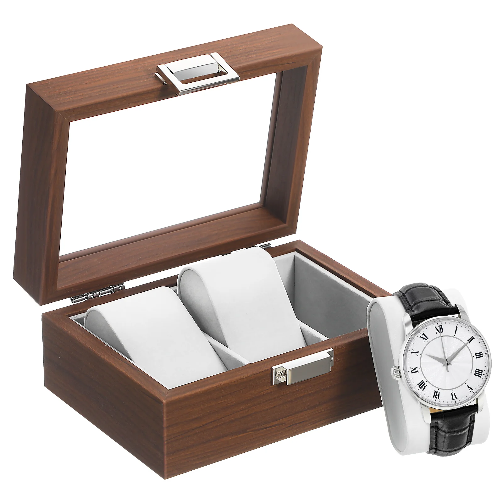 

Watch Storage Box Organizer Watches Jewelry Case Carrier Display Accessories Glass Wooden Man Men's for