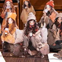 10 uds/1 lote de pegatinas de papelería Kawaii, colección de trajes de fin de semana, pegatinas decorativas para diario, pegatinas artesanales para álbum de recortes