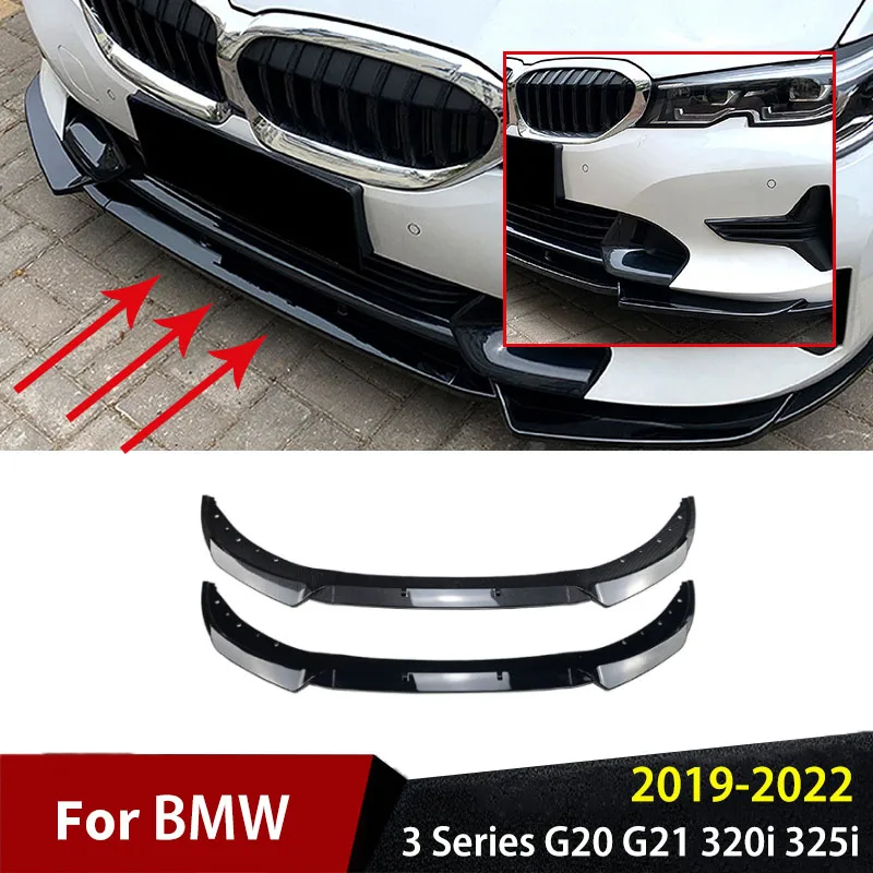 

For BMW 3 Series G20 G21 320i 325i 2019 2020 2021 2022 Front Bumper Splitter Lip Accessories Car Exterior Diffuser Body Kits