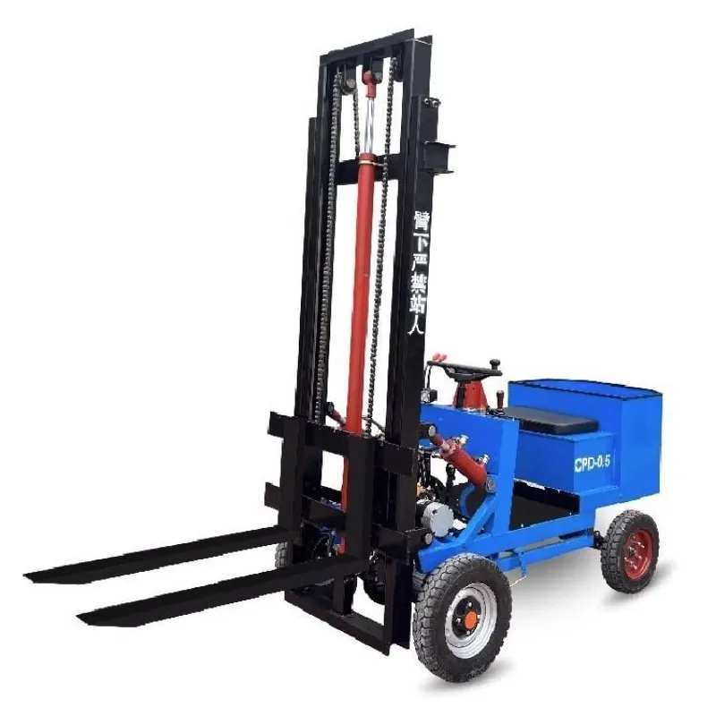 

Small simple electric forklift 0.8 tons 1 ton seat-on mini four-wheel