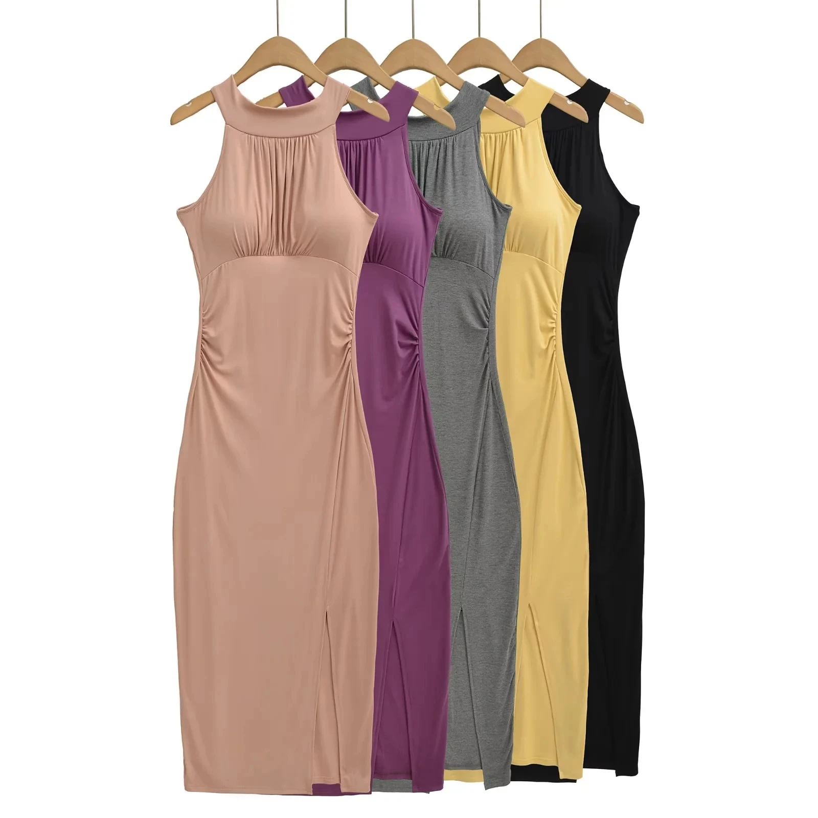 

Розовое женское платье Pure Desire с подвеской на грудь Ne Sa на талии, облегающая длинная юбка с открытым разрезом, повседневная одежда Sli