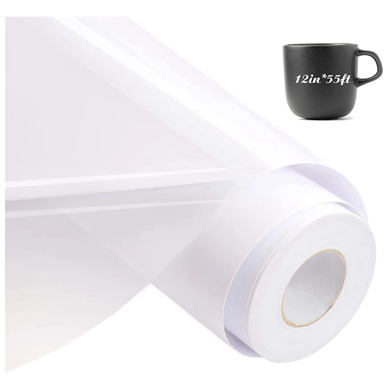 Permanent Vinyl - 12Inch X 55Ft, Adhesive Vinyl Roll For Cricut, Silhouette, Party Decoration, Scrapbooking