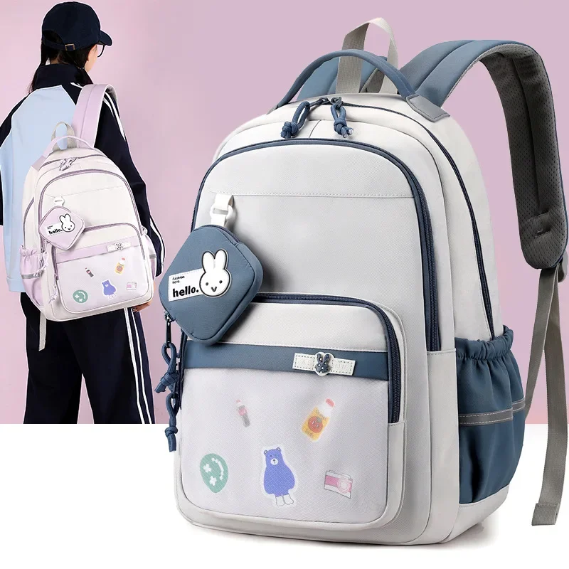 Primary School Students Schoolbag 4-6th Grade Girls Mochila Bookbag Leisure Trendy Princess Backpack Youth Travel Backpack