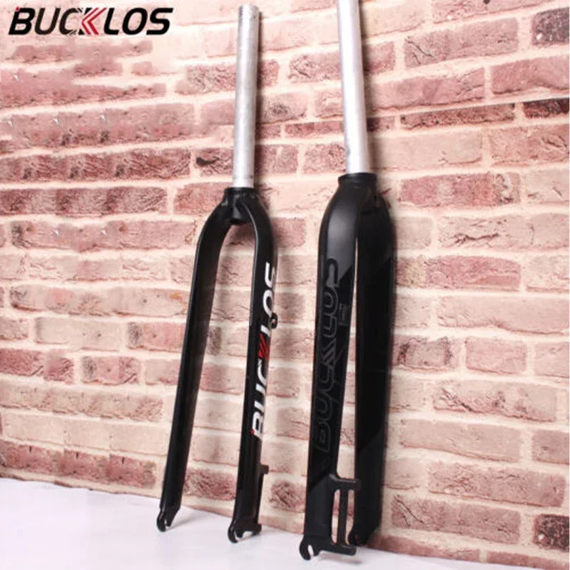 

BUCKLOS MTB Fork 26 27.5 29inch Rigid Fork Mountain Bike Super Light 1-1/8" Disc Brake Straight Tube Fork 9*100mm Universal