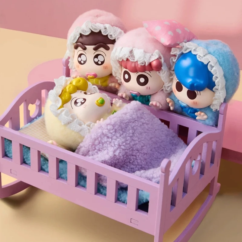 52 لعبة تلوين شين تشان الطفل سلسلة الفينيل أفخم صندوق أعمى لطيف أنيمي شخصية دمية سطح المكتب العصرية حلية لعبة من الكارتون هدية