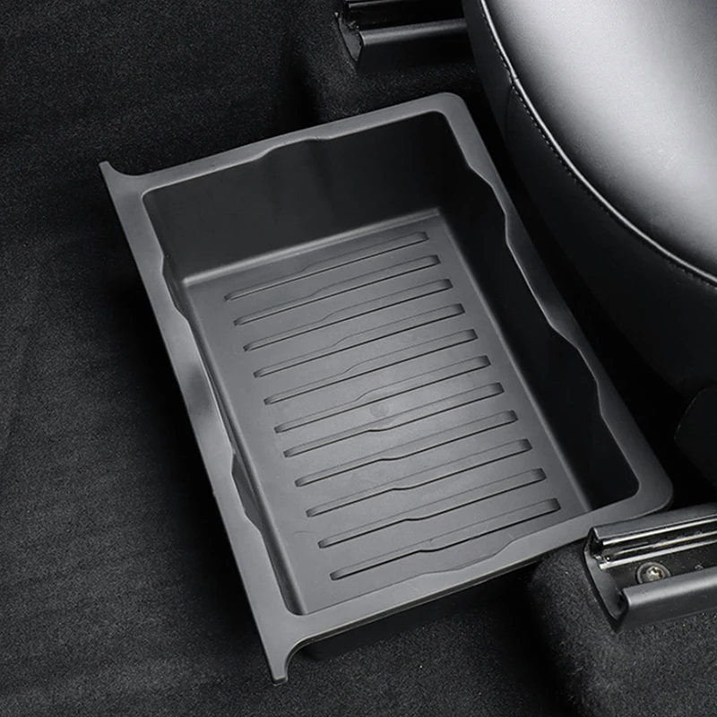 

TPE Under Seat Storage Box For Model Y 2017-2024 Center Console Organizer Bins Front Backseat Bag Trash Tray Accessories