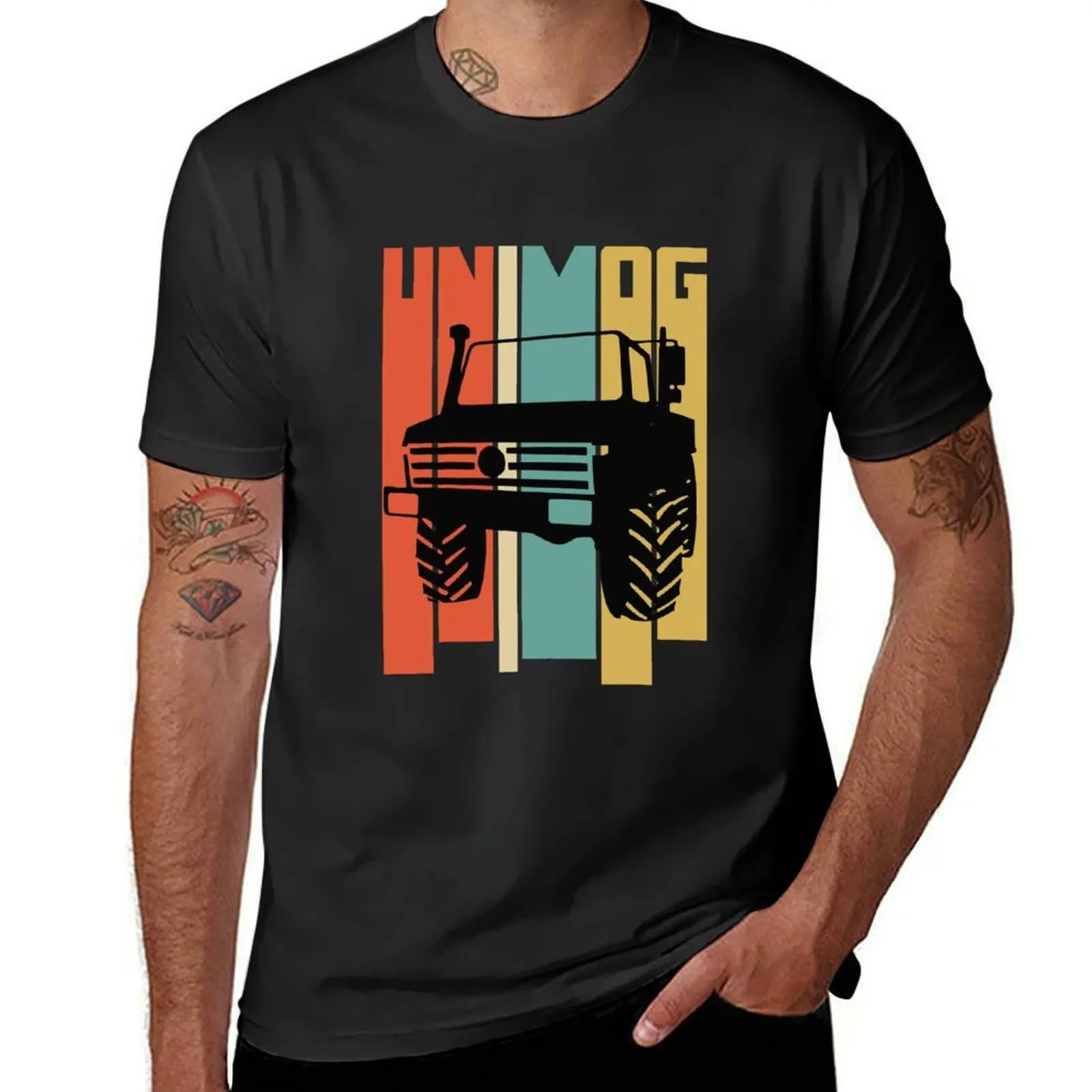 

Футболка Unimog в стиле ретро (на белом), футболки с графическим рисунком, новая коллекция, Винтажный дизайн на заказ, собственные мужские футболки с графическим рисунком в стиле хип-хоп