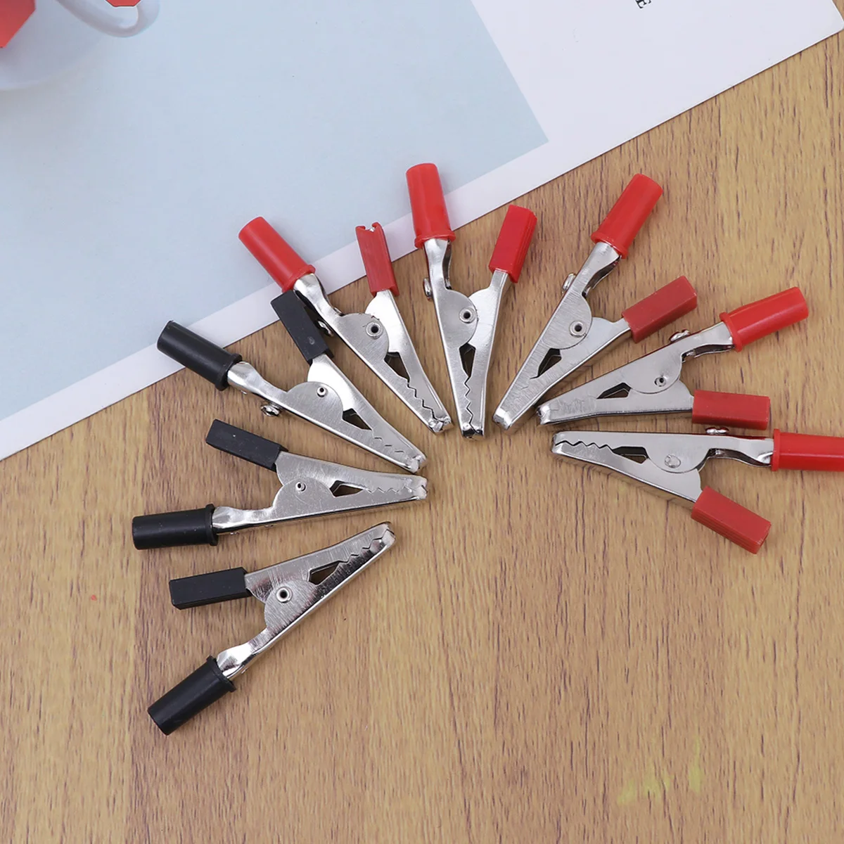 

20pcs Alligator Clips Crocodile Spring Cable Lead Test Clamps Plastic Metal Electrical Lab Testing Use Easy Open Grip